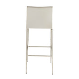 Diana Bar Stool in White with Polished Stainless Steel