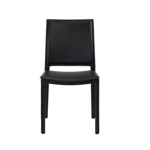 Kate Dining Chair in Black Leatherette - Set of 2