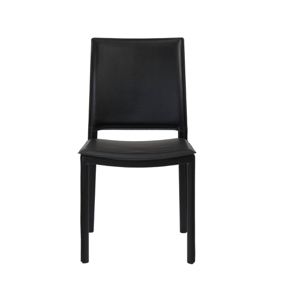 Kate Dining Chair in Black Leatherette - Set of 2