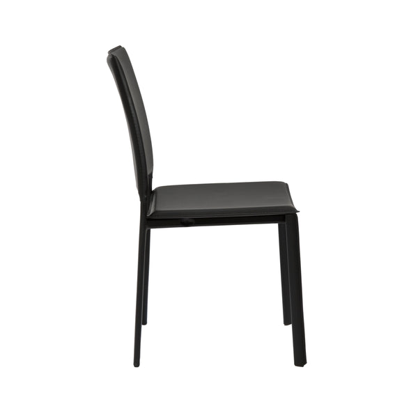 Kate Dining Chair in Black Leatherette - Set of 2