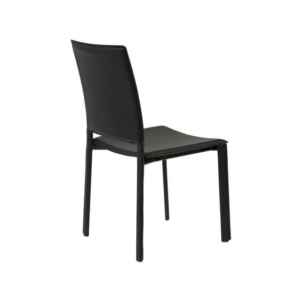 Kate Dining Chair in Black Leatherette - Set of 2