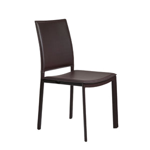Kate Dining Chair in Brown Leatherette - Set of 2