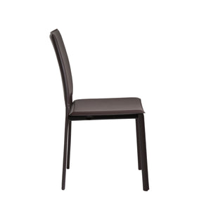 Kate Dining Chair in Brown Leatherette - Set of 2