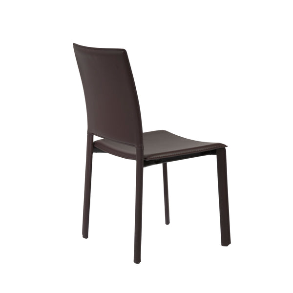 Kate Dining Chair in Brown Leatherette - Set of 2