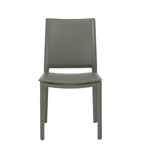 Kate Dining Chair in Dark Gray Leatherette - Set of 2