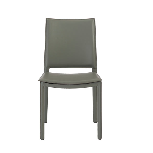 Kate Dining Chair in Dark Gray Leatherette - Set of 2