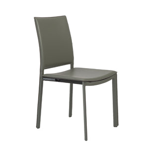 Kate Dining Chair in Dark Gray Leatherette - Set of 2