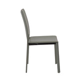 Kate Dining Chair in Dark Gray Leatherette - Set of 2
