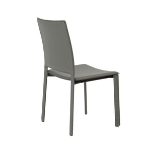 Kate Dining Chair in Dark Gray Leatherette - Set of 2
