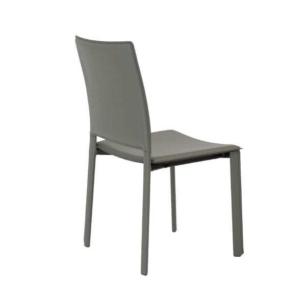 Kate Dining Chair in Dark Gray Leatherette - Set of 2