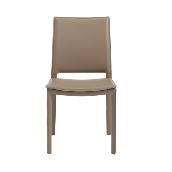 Kate Dining Chair in Taupe Leatherette - Set of 2