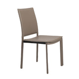 Kate Dining Chair in Taupe Leatherette - Set of 2