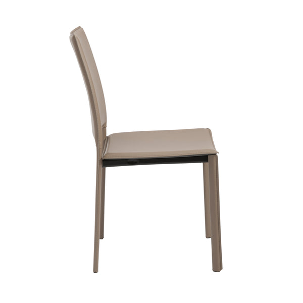 Kate Dining Chair in Taupe Leatherette - Set of 2
