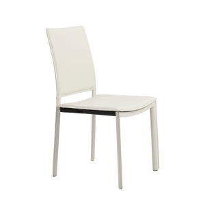 Kate Dining Chair in White Leatherette - Set of 2