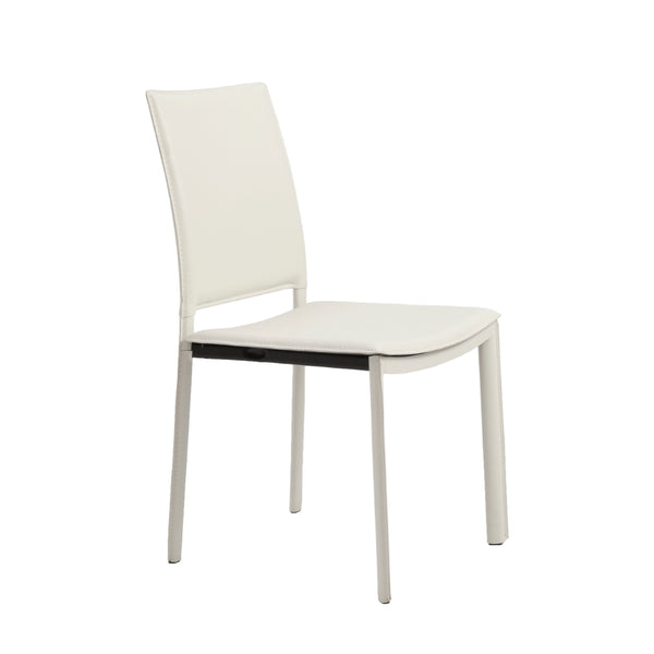 Kate Dining Chair in White Leatherette - Set of 2