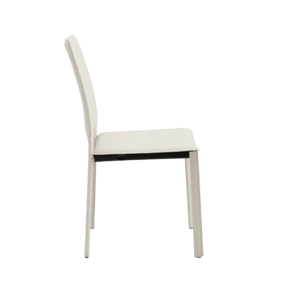 Kate Dining Chair in White Leatherette - Set of 2