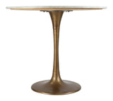 Zuo Modern Fullerton Marble, MDF, Steel, Aluminum Modern Commercial Grade Dining Table White, Gold Marble, MDF, Steel, Aluminum