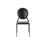 Isabella Stacking Side Chair in Black Leather - Set of 2