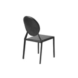 Isabella Stacking Side Chair in Black Leather - Set of 2