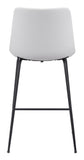 Zuo Modern Byron 100% Polyurethane, Plywood, Steel Modern Commercial Grade Counter Stool White, Black 100% Polyurethane, Plywood, Steel