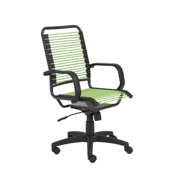 Bradley High Back Bungie Office Chair in Green with Graphite Frame and Black Base