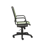 Bradley High Back Bungie Office Chair in Green with Graphite Frame and Black Base