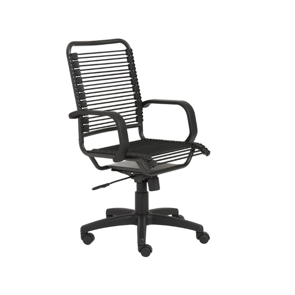 Bradley High Back Bungie Office Chair in Black with Graphite Frame and Black Base
