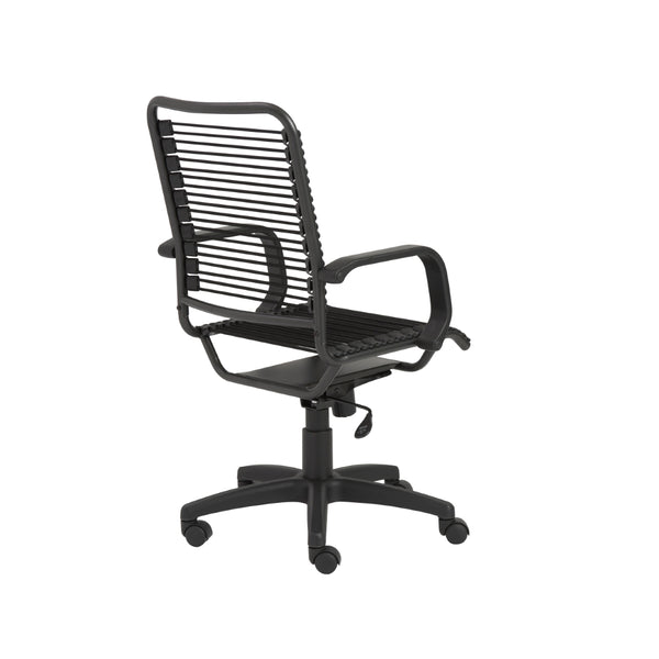 Bradley High Back Bungie Office Chair in Black with Graphite Frame and Black Base