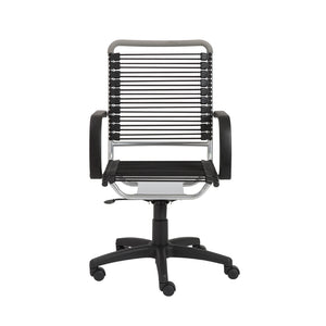 Bungie High Back Office Chair in Black with Aluminum Frame and Black Base