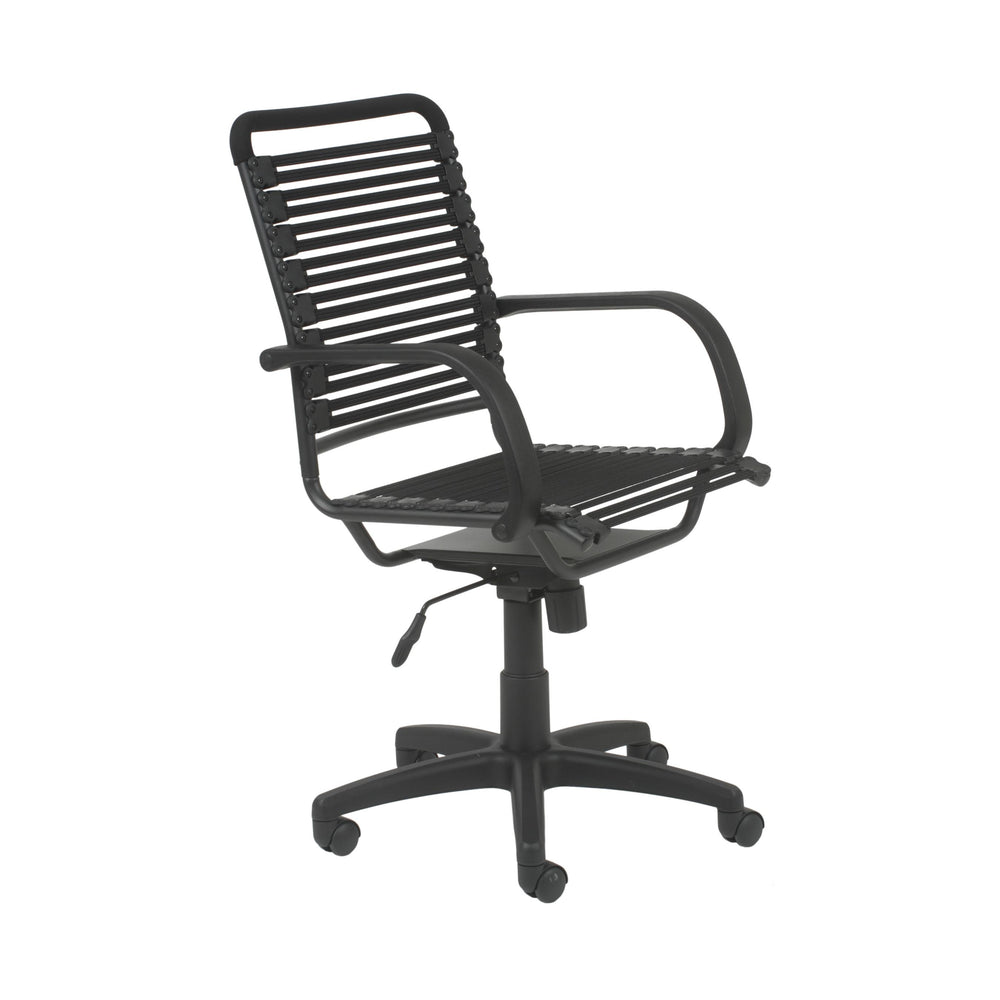 Bungie Flat High Back Office Chair in Black with Graphite Black Frame and Black Base