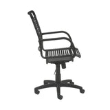Bungie Flat High Back Office Chair in Black with Graphite Black Frame and Black Base