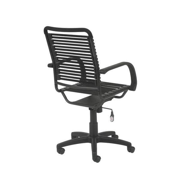Bungie Flat High Back Office Chair in Black with Graphite Black Frame and Black Base