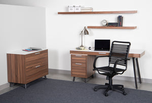 Bungie Flat High Back Office Chair in Black with Graphite Black Frame and Black Base