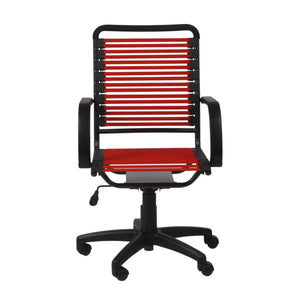 Bungie Flat High Back Office Chair in Red with Graphite Black Frame and Black Base