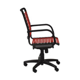 Bungie Flat High Back Office Chair in Red with Graphite Black Frame and Black Base