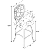 Crested Back Counter Stool 24