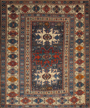 Pasargad Antique Kazak Collection Navy Lamb's Wool Area Rug 027989-PASARGAD