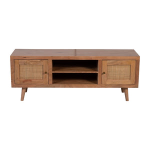 Sagebrook Home Contemporary Wood/cane, 55x20" 2-door Tv-stand. Natural 17872 Brown Acacia Wood