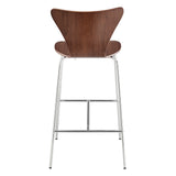 Tendy Bar Stool in American Walnut with Chrome Legs  - Set of 4