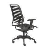 Baba Flat High Back Office Chair in Black with Graphite Black Frame and Black Base