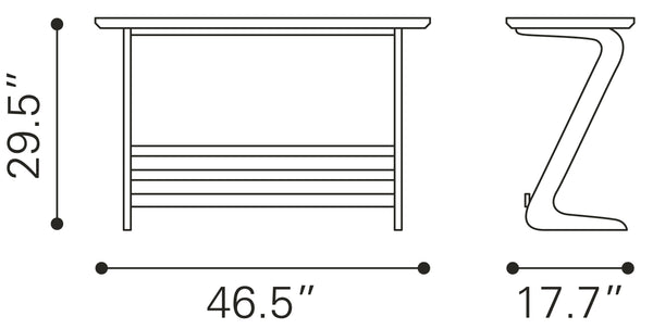 Zuo Modern Zoroastria MDF, Rubberwood Scandinavian Commercial Grade Desk Black MDF, Rubberwood