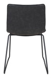 Zuo Modern Jack 100% Polyurethane, Plywood, Steel Modern Commercial Grade Dining Chair Set - Set of 2 Vintage Black, Black 100% Polyurethane, Plywood, Steel