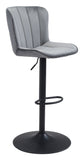 Zuo Modern Tarley 100% Polyester, Plywood, Steel Modern Commercial Grade Barstool Gray, Black 100% Polyester, Plywood, Steel