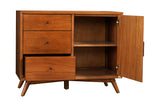 Alpine Furniture Flynn Accent Cabinet, Acorn 966-14 Acorn Mahogany Solids & Okoume Veneer 40 x 19 x 32