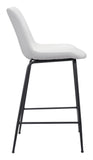 Zuo Modern Byron 100% Polyurethane, Plywood, Steel Modern Commercial Grade Counter Stool White, Black 100% Polyurethane, Plywood, Steel