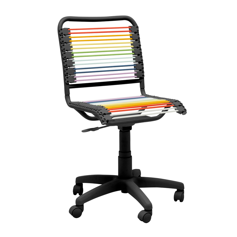 Bungie Low Back Office Chair in Rainbow with Matte Black Frame and Base