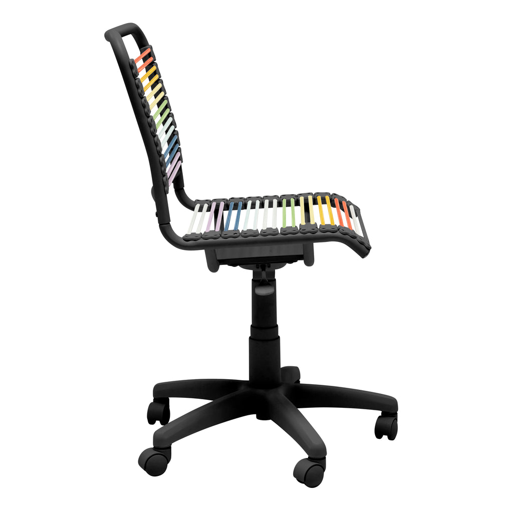 Bungie Low Back Office Chair in Rainbow with Matte Black Frame and Base