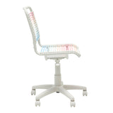 Bungie Low Back Office Chair in Blush/Blue Ombre with White Frame and Base