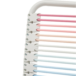 Bungie Low Back Office Chair in Blush/Blue Ombre with White Frame and Base