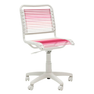 Bungie Low Back Office Chair in Blush with White Frame and Base